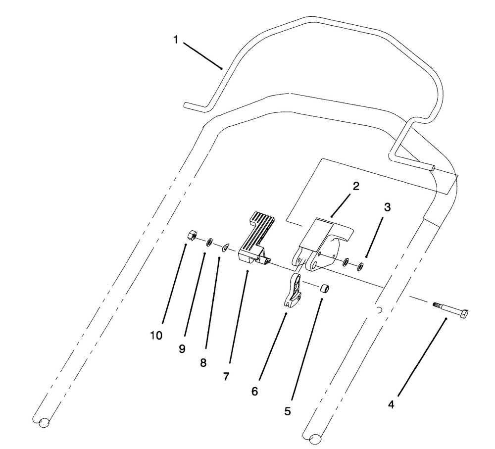 Control Assembly Diagram and Parts List for 20806BC 4900001 - 4999999 Toro Lawn Mower