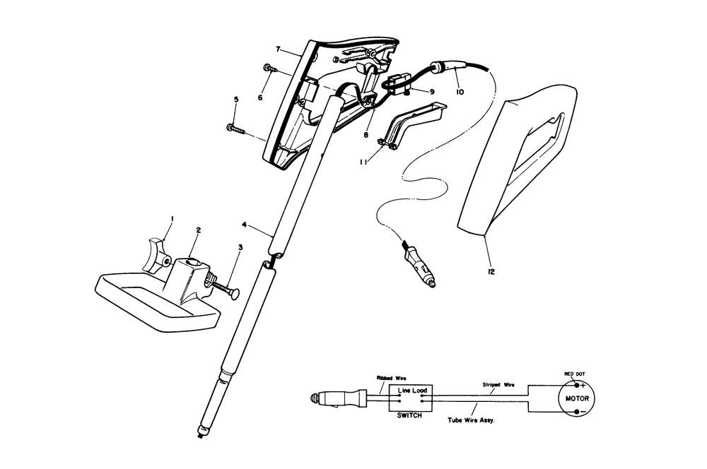 Handle Assembly Diagram and Parts List for 51770 1000001 - 1999999 Toro Trimmer