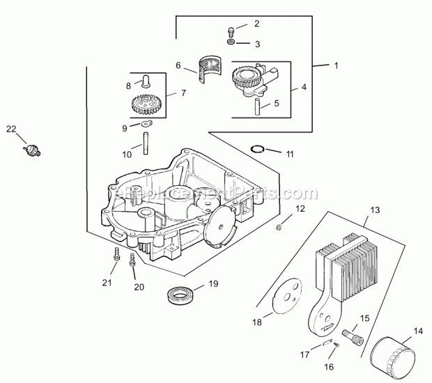 Oil Pan/Lubrication Assembly Kohler Cv23s Ps7 Diagram and Parts List for 74166 240000001-240999999 Toro Lawn Mower
