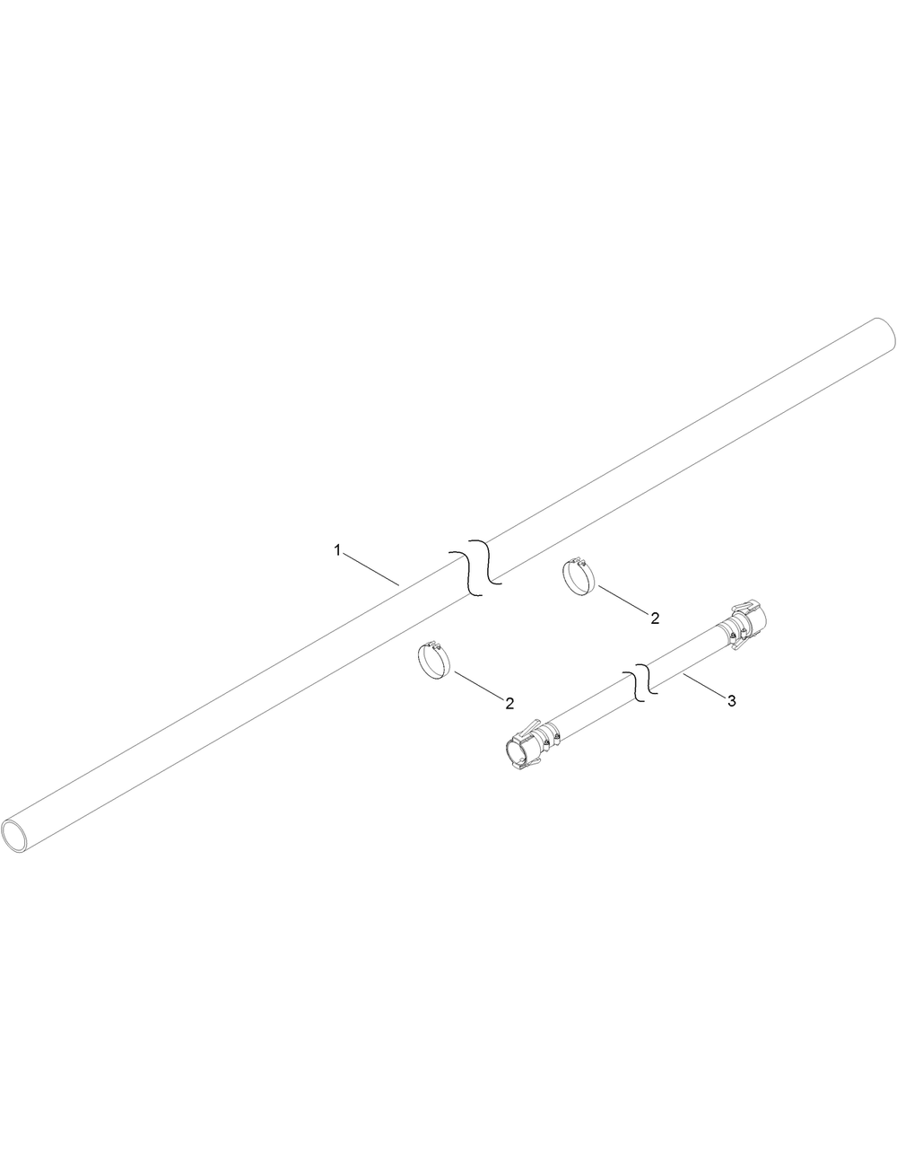 Ship Kit  Hose And Clamp Assembly No. Au10mm1225 Diagram and Parts List for 23897 400000000 - 999999999 Toro Lawn Tractor Accessories