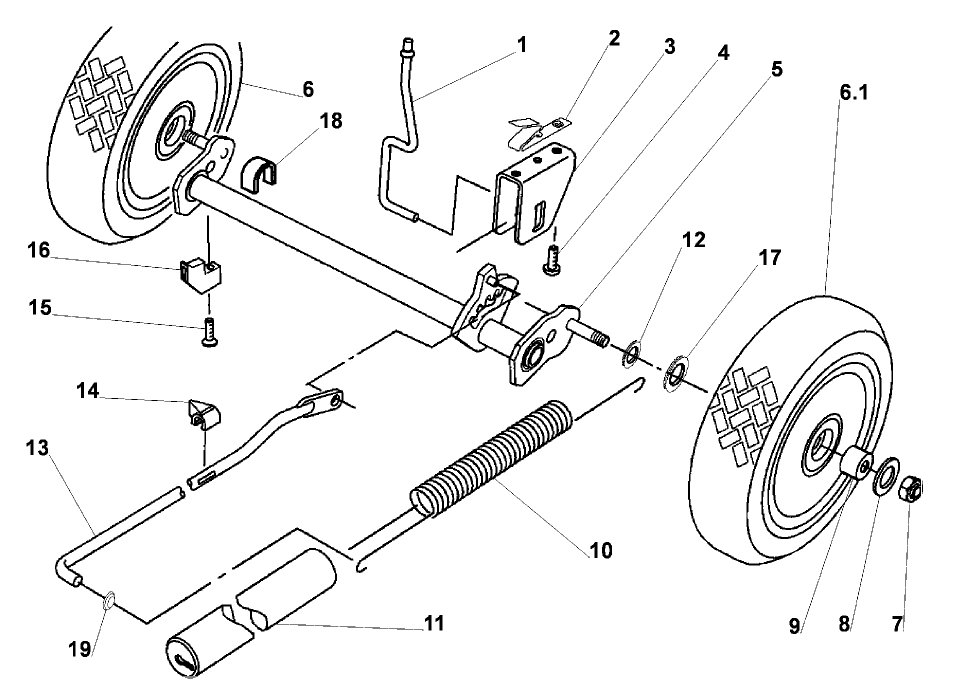 Rear Axle Assembly Diagram and Parts List for 21012 9900001 - 9999999 Toro Lawn Mower