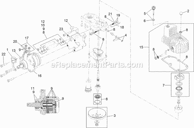 Lh Hydro Assembly No. 116-6417 Diagram and Parts List for 74956 313000001-313999999 Toro Lawn Mower