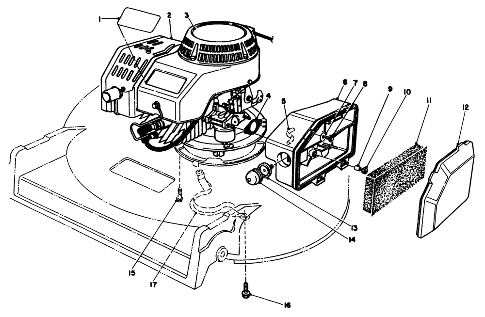 Engine Assembly Diagram and Parts List for 22043 3900001 - 3900964 Toro Lawn Mower