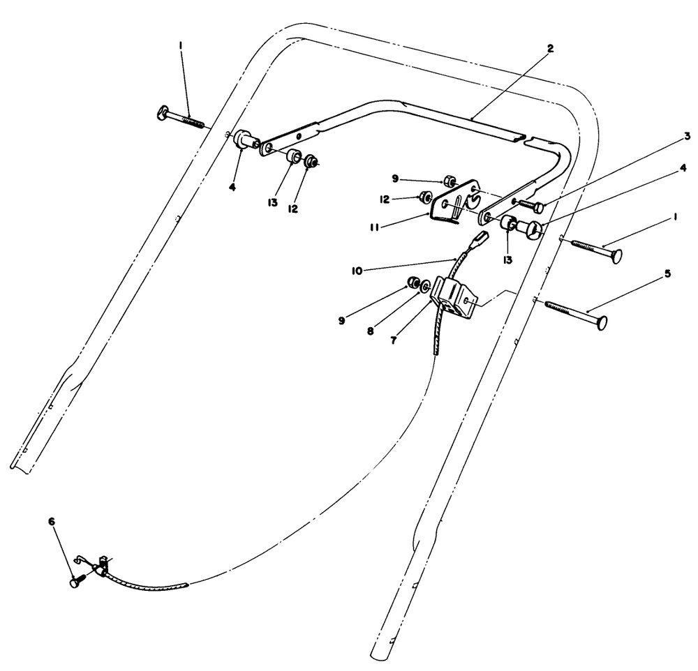 Control Assembly Diagram and Parts List for 20588 6000001 - 6999999 Toro Lawn Mower