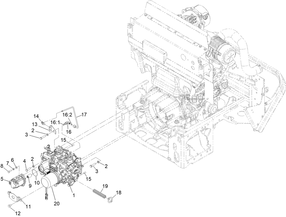 Transmission Mounting Assembly Diagram and Parts List for 72144 413000000 - 999999999 Toro Lawn Tractor