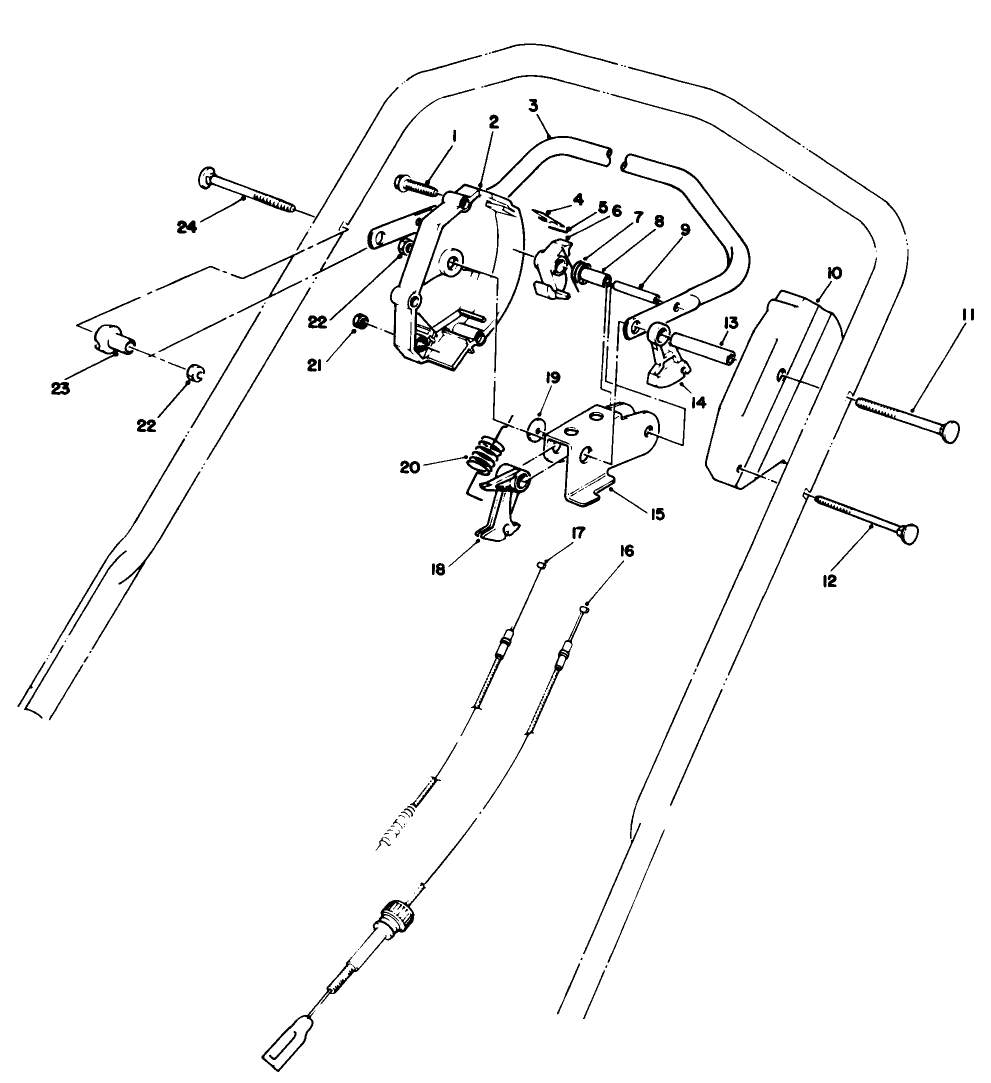 Traction Control Assembly Diagram and Parts List for 20624 7000001 - 7999999 Toro Lawn Mower