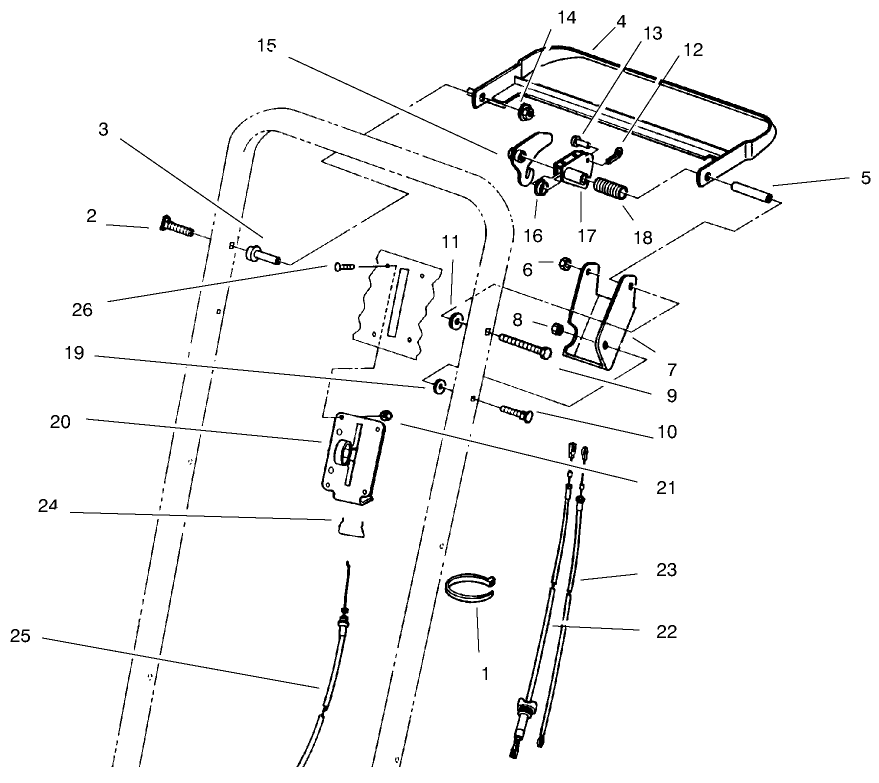 Traction Control Assembly Diagram and Parts List for 22043 6900001 - 6999999 Toro Lawn Mower