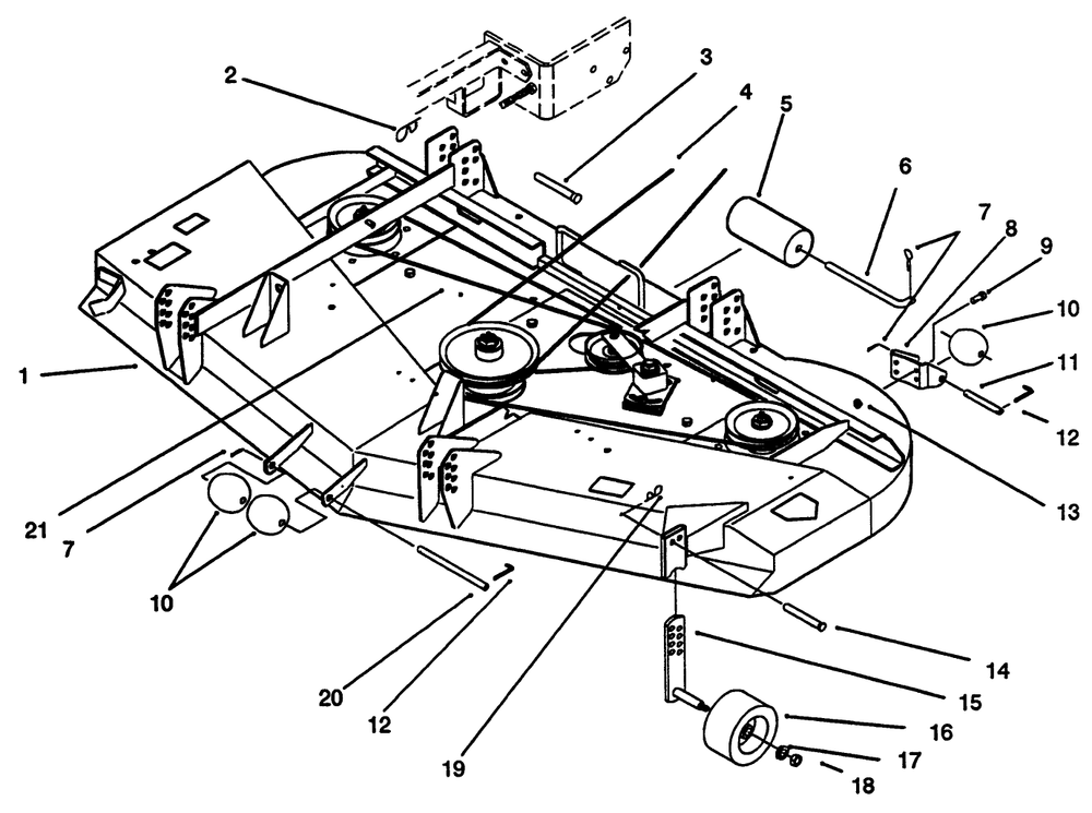 Belts, Rollers And Gage Wheel Diagram and Parts List for 30162 390001 - 399999 Toro Lawn Mower