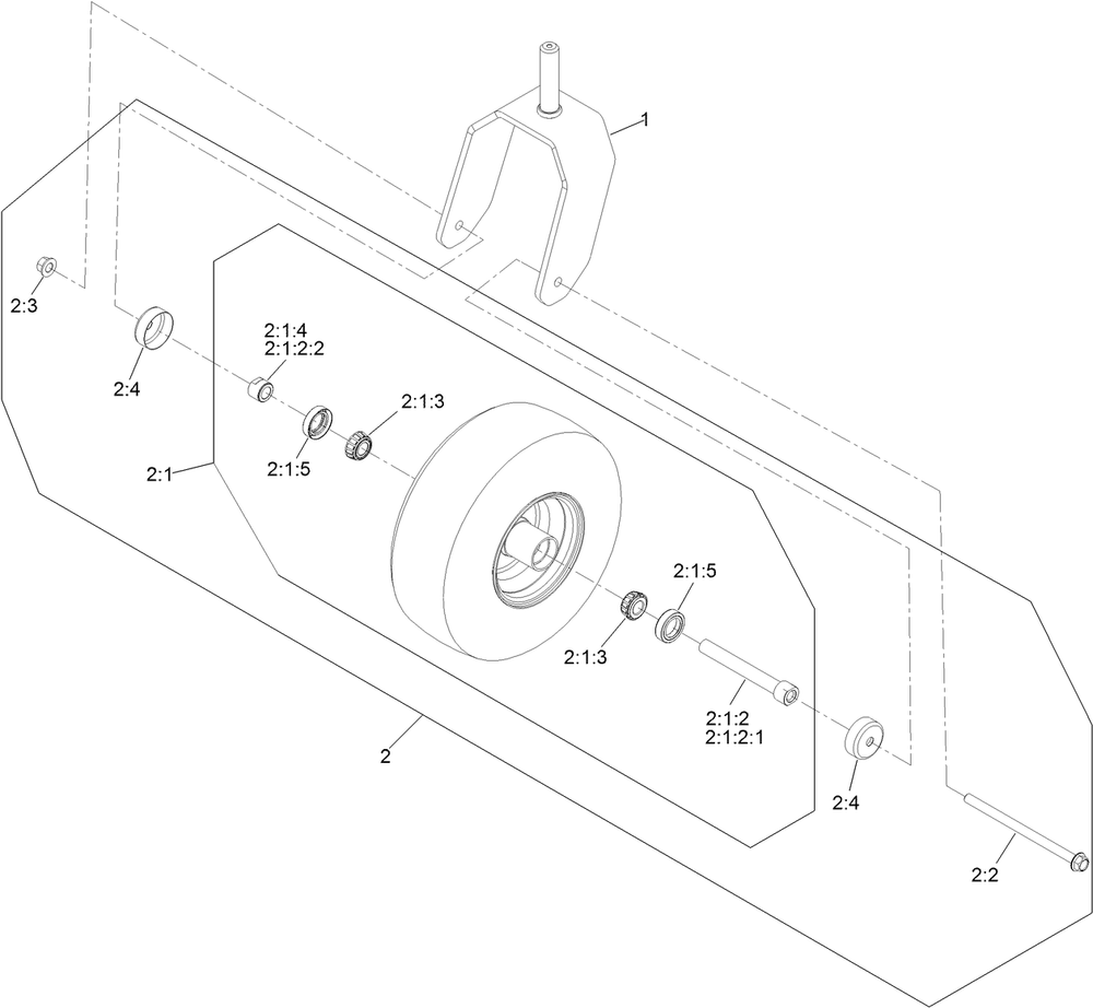Caster And Wheel Assembly Diagram and Parts List for 74048TE 410170000-411435567 Toro Lawn Tractor