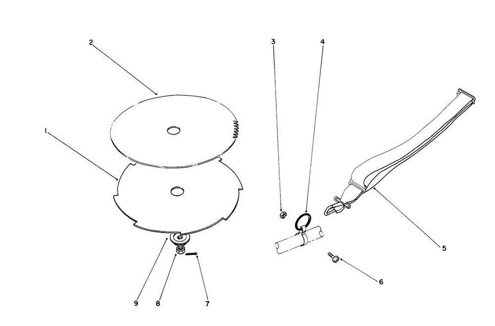 Saw And Brush Blade(Optional) Diagram and Parts List for 51652 1000001 - 1999999 Toro Trimmer