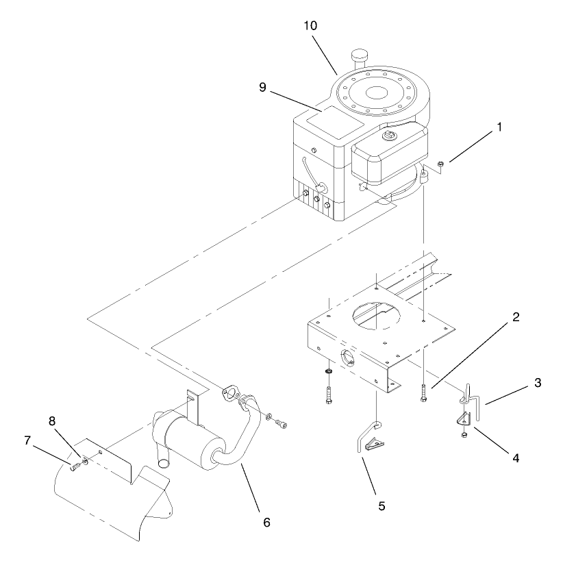 Engine Assembly Diagram and Parts List for 71201 8900001 - 8999999 Toro Lawn Tractor