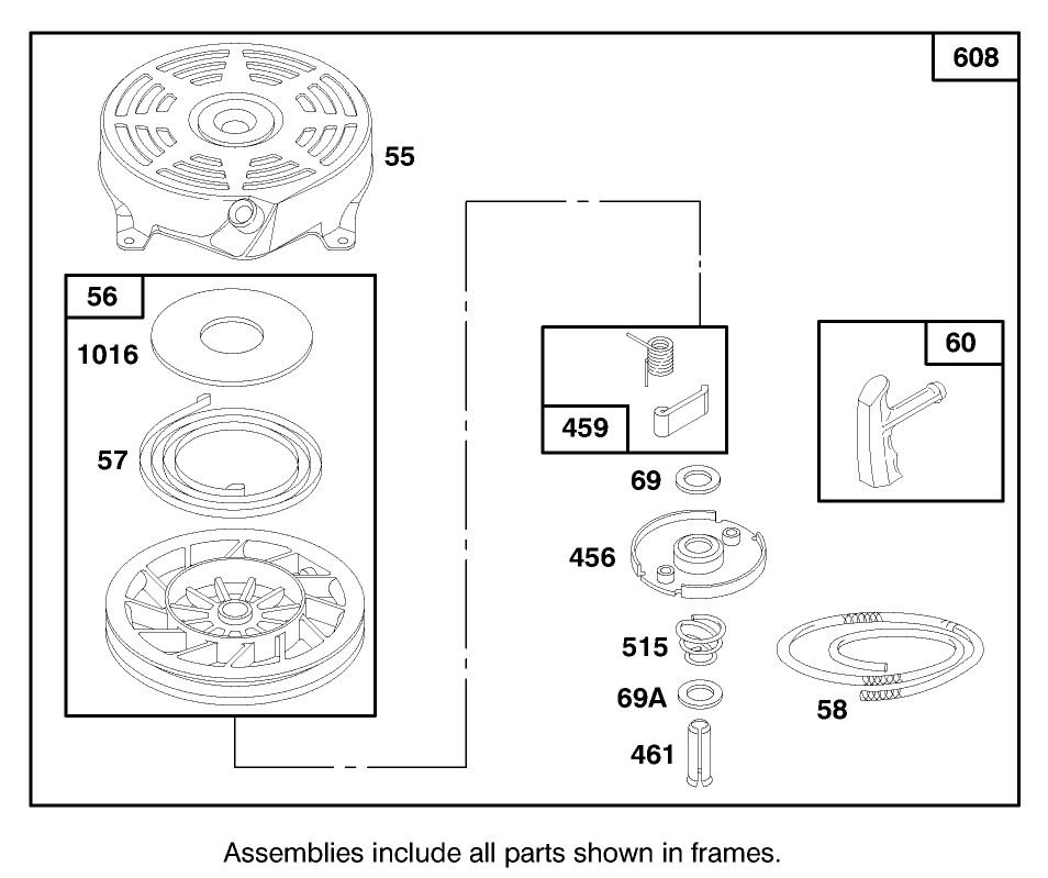 Engine Briggs & Stratton Model 127702-0645-01 (Serial No. 8900001-8901373) Diagram and Parts List for 16401 890000001 - 899999999 Toro Lawn Mower