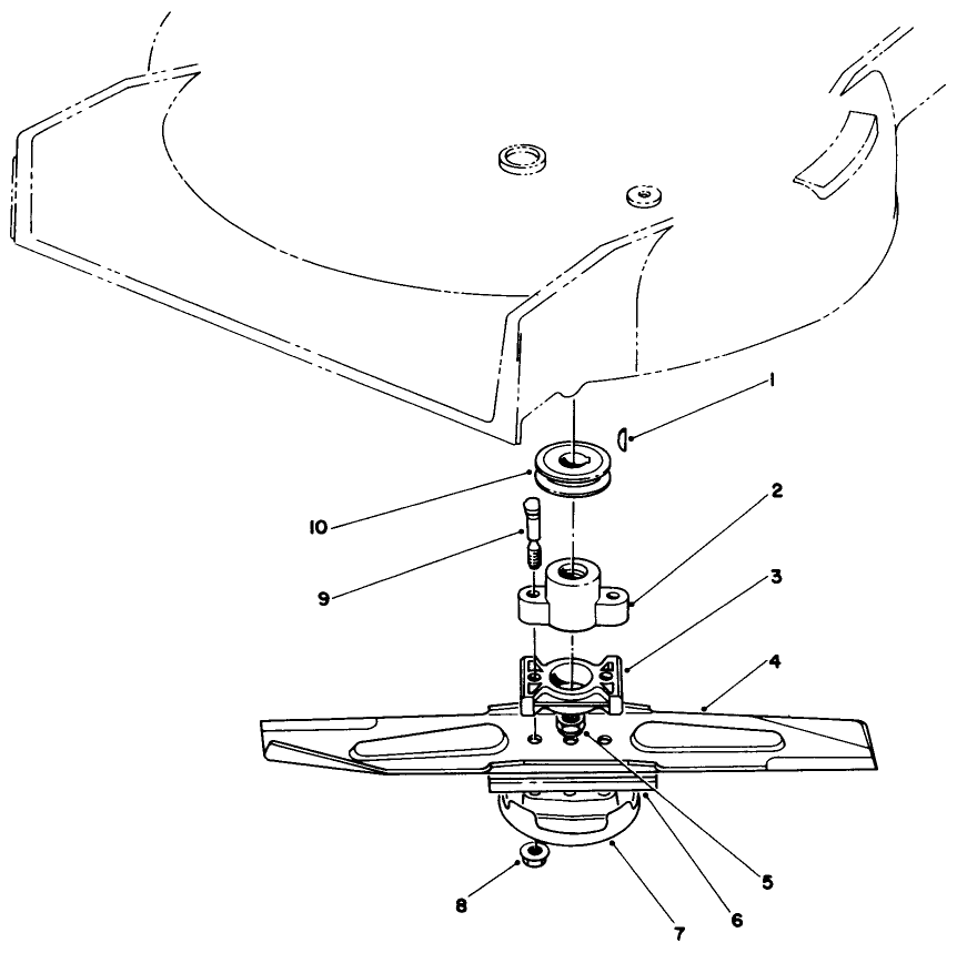 Blade Assembly Diagram and Parts List for 20320 2000001 - 2999999 Toro Lawn Mower