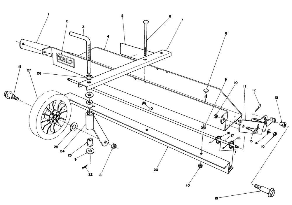 Dethatcher Kit Model No. 59126 (Optional) Diagram and Parts List for 20718 5000001 - 5999999 Toro Lawn Mower
