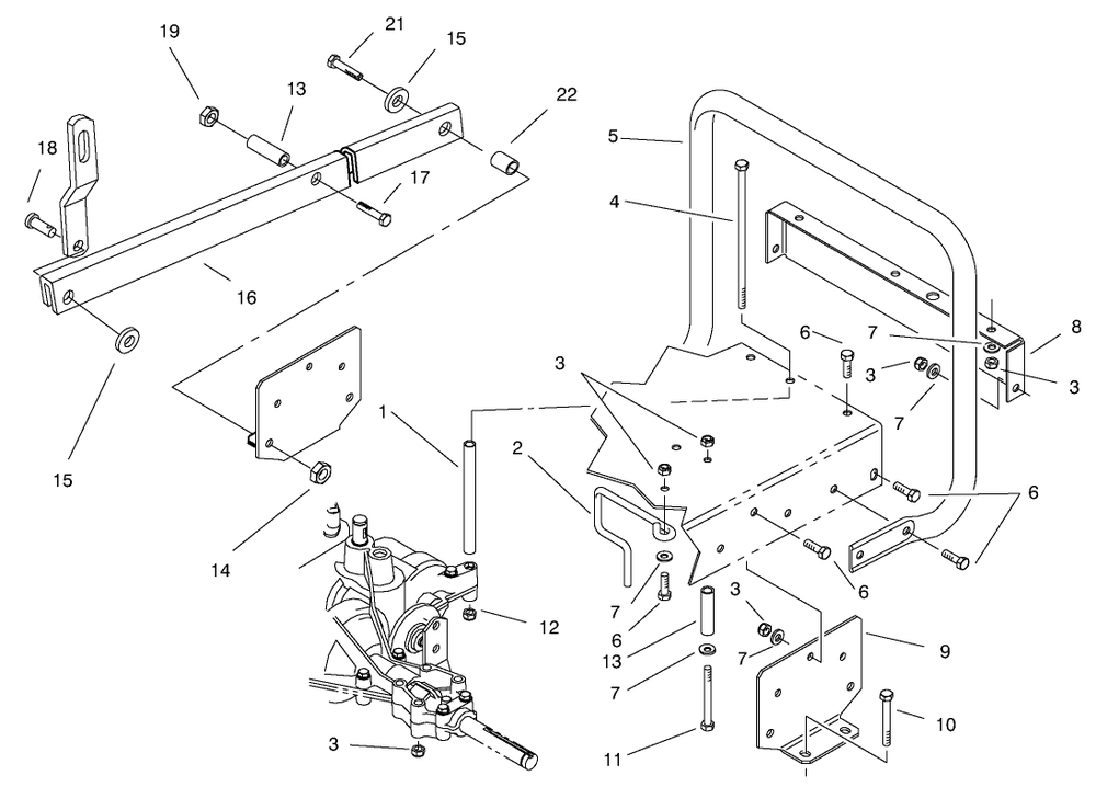 Stand Bar Assembly Diagram and Parts List for 70183 7900001 - 7999999 Toro Lawn Tractor