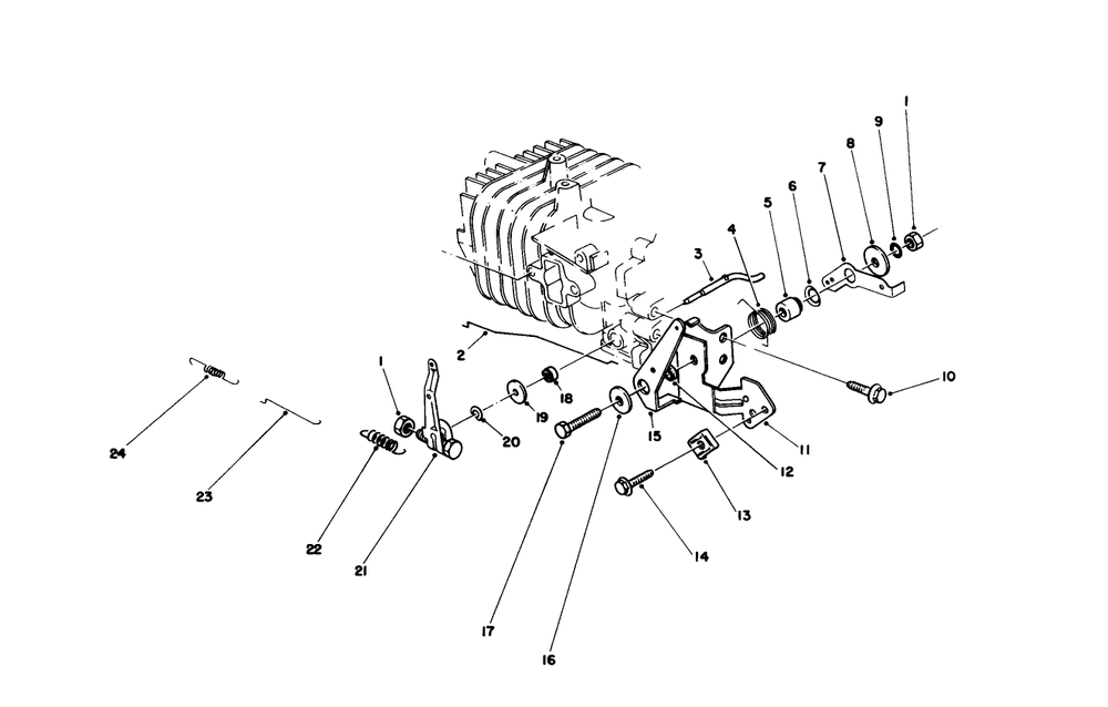 Governor Assembly (Engine Model No. 47pf5 & 47pg6) Diagram and Parts List for 20581 7000001 - 7999999 Toro Lawn Mower