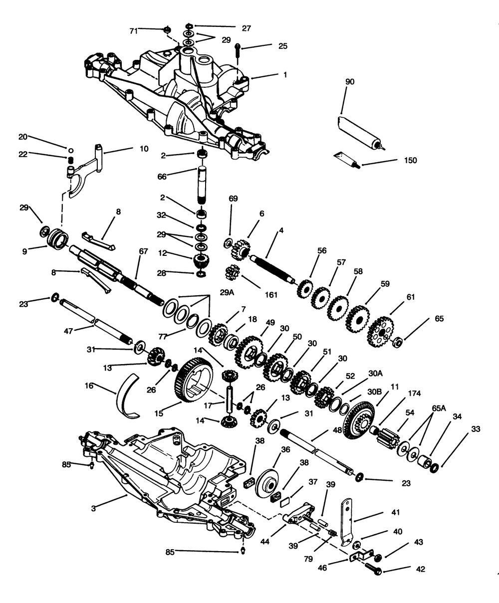 Peerless Transaxle Model No. 915-019 Diagram and Parts List for 70141 59000001 - 59999999 Toro Lawn Tractor