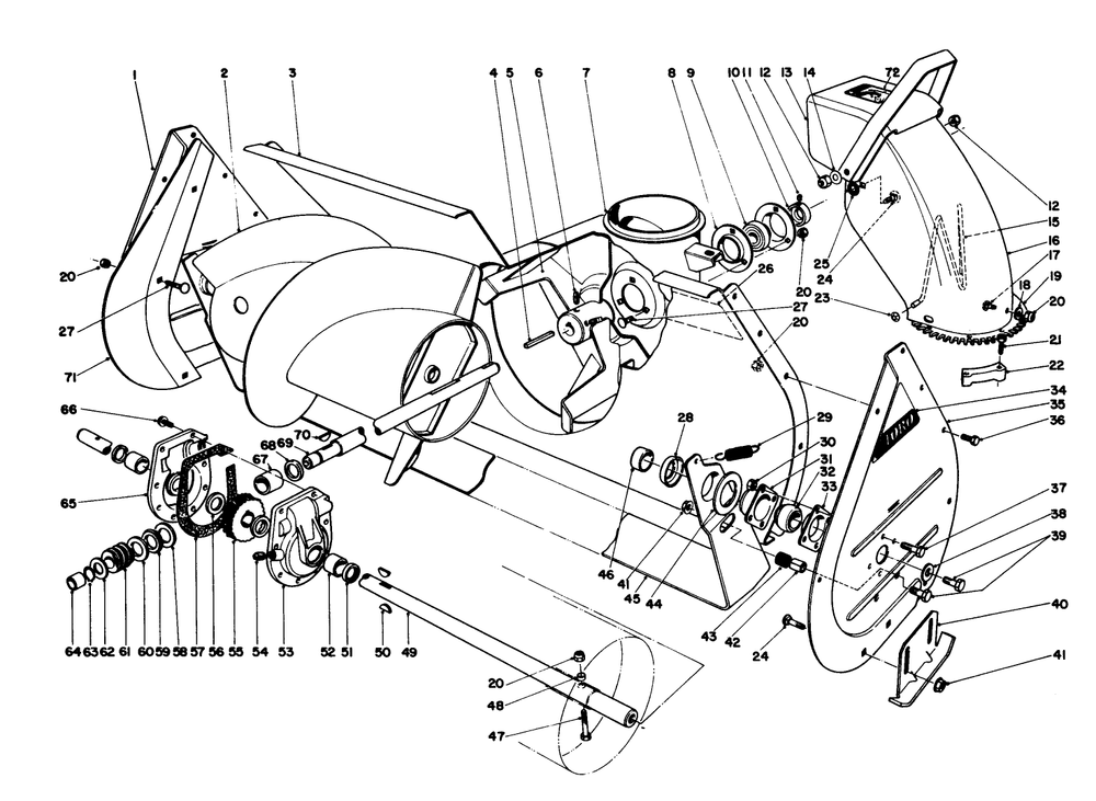 Auger Assembly (Continued) 36" Snowthrower Attachment Model No. 59160 (Optional) Diagram and Parts List for 57365 7000001 - 7999999 Toro Lawn Tractor