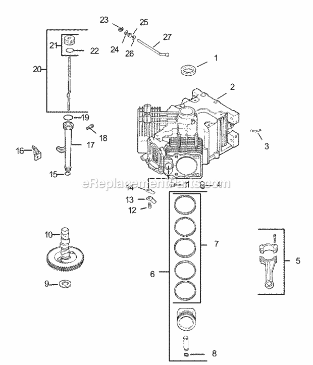 Crankcase Assembly Kohler Cv20s Pro-65593 Diagram and Parts List for 74164 240000001-240999999 Toro Lawn Mower