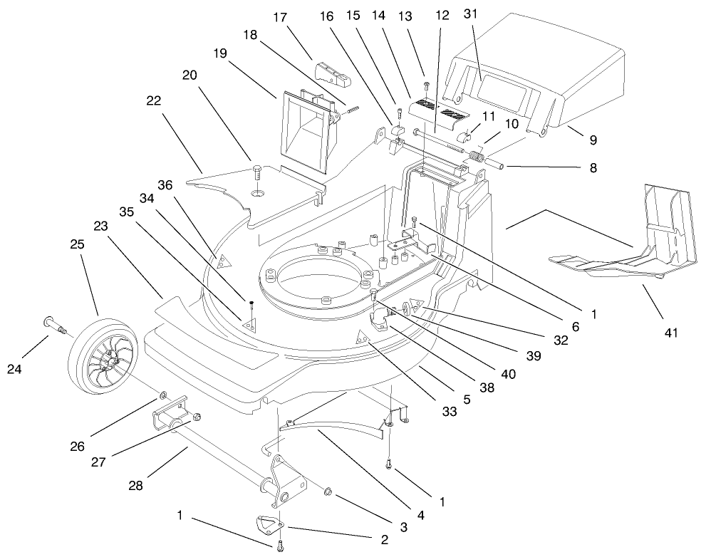Deck Assembly Diagram and Parts List for 20823 9900001 - 9999999 Toro Lawn Mower
