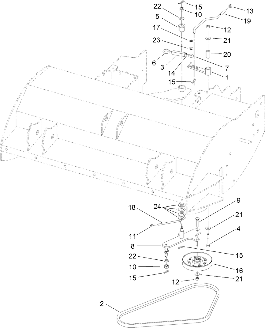 Idler Clutch Assembly Diagram and Parts List for 2720 312000001 - 312999999 Toro Lawn Tractor Accessories