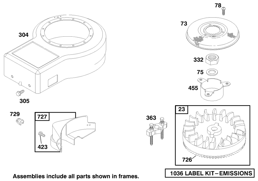 Engine Briggs & Stratton Model 195707-0421-E1 Diagram and Parts List for 70122 9900001 - 9999999 Toro Lawn Tractor