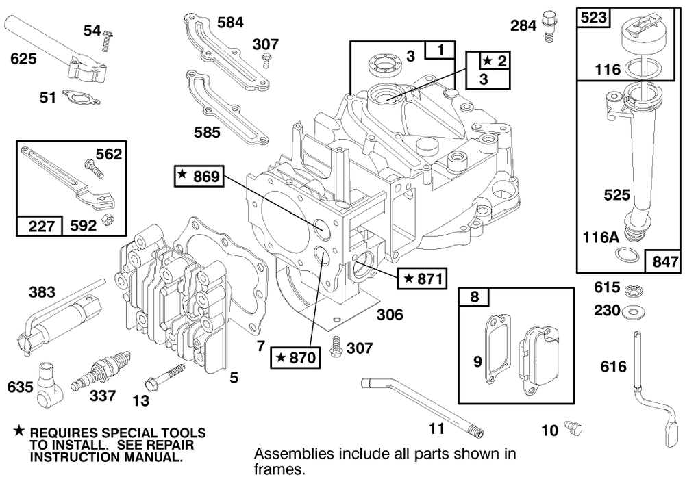 Engine Briggs & Stratton Model 12f802-1750-E1 Diagram and Parts List for 20450 8900001 - 8999999 Toro Lawn Mower
