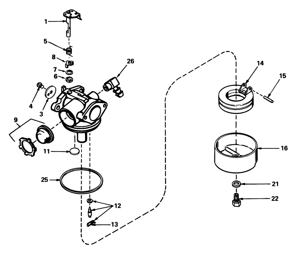Carburetor No. 632050 Diagram and Parts List for 20762 0000001 - 0999999 Toro Lawn Mower