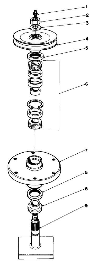 Drive Spindle No. 27-0870 Diagram and Parts List for 30136 8000001 - 8999999 Toro Lawn Mower