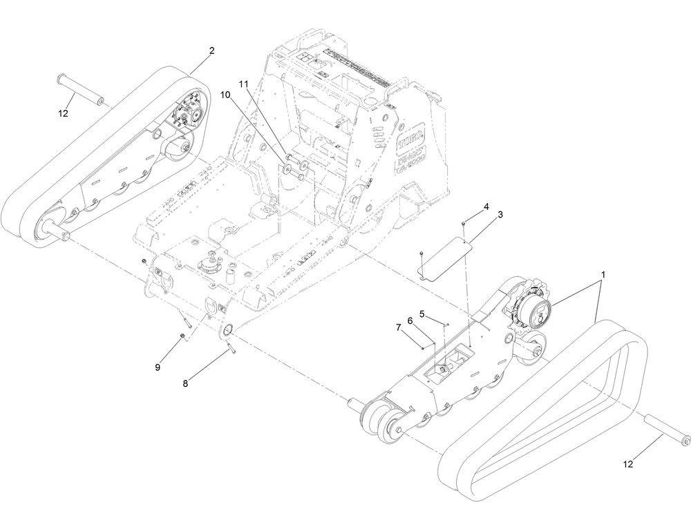 Track Mount Assembly Diagram and Parts List for 22530 414400000 - 999999999 Toro Lawn Tractor Accessories