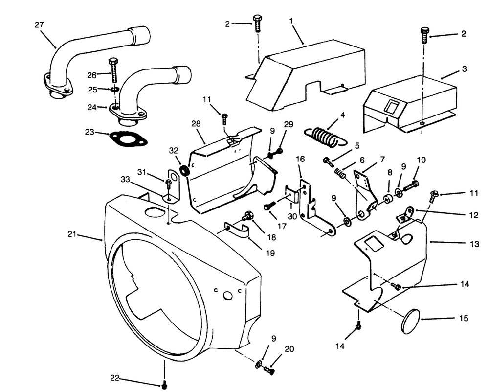 Engine Air Housing-Onan P220g Type 1/10808g Diagram and Parts List for 30620 690001 - 699999 Toro Lawn Tractor