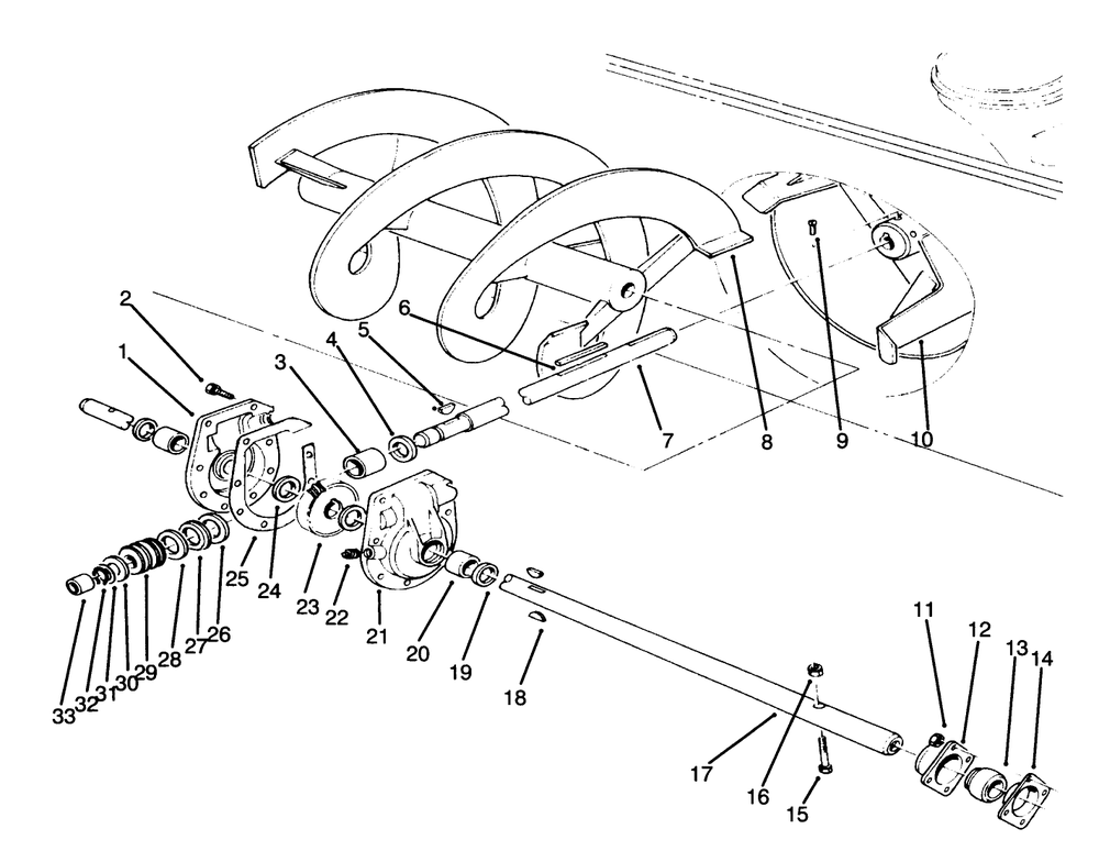 Auger Assembly Diagram and Parts List for 79361 5900001 - 5999999 Toro Lawn Tractor