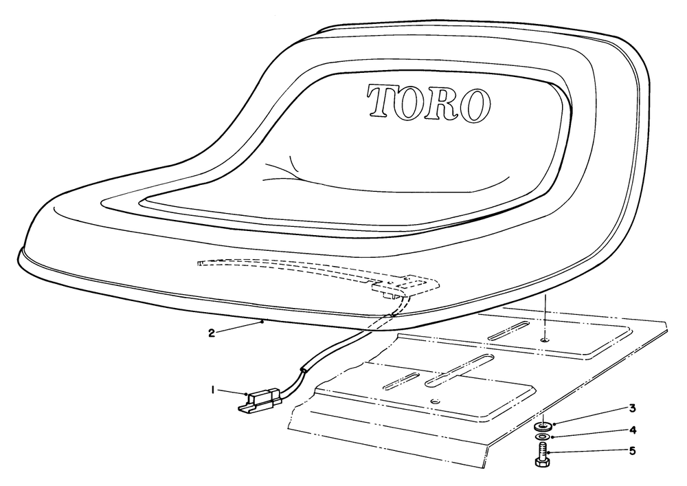 Seat Assembly No. 55-8690 (Optional) Diagram and Parts List for 30754 7000001 - 7999999 Toro Lawn Tractor