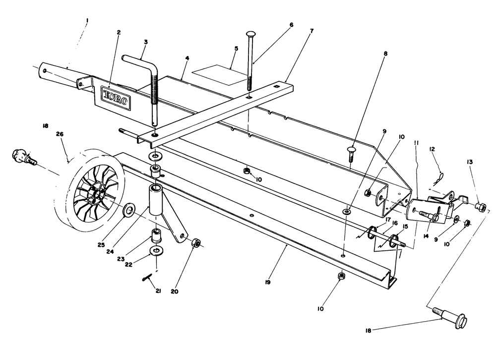 Dethatcher Kit Model No. 59126 (Optional) Diagram and Parts List for 20676 4000001 - 4999999 Toro Lawn Mower