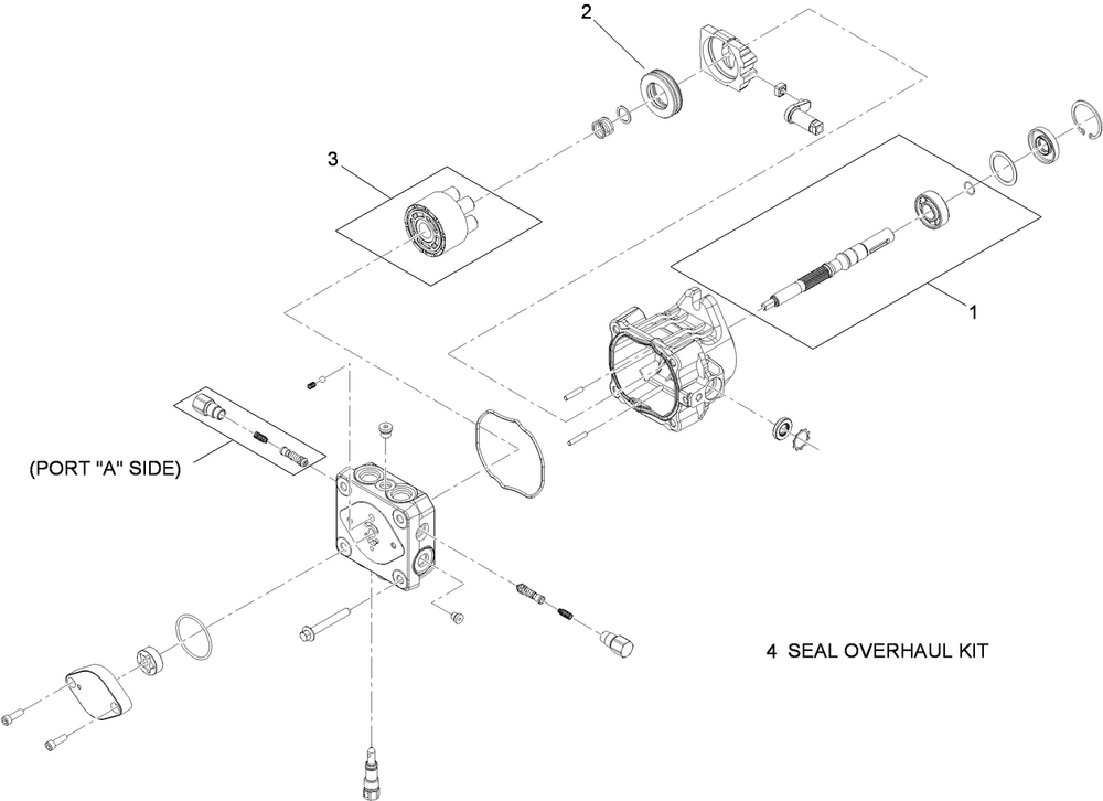 Rh Hydraulic Pump Assembly Diagram and Parts List for 31914 405300000-410299999 Toro Lawn Mower