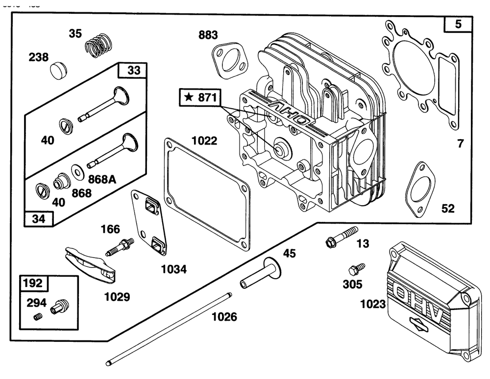 Engine Briggs & Stratton Model 28n777-0174-01 Diagram and Parts List for 71193 6900001 - 6999999 Toro Lawn Tractor