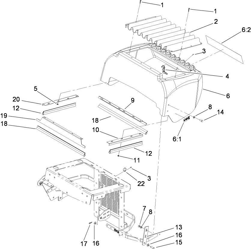 Hood Assembly Diagram and Parts List for 74274 (290000001-290999999)(2009) Toro Lawn Mower