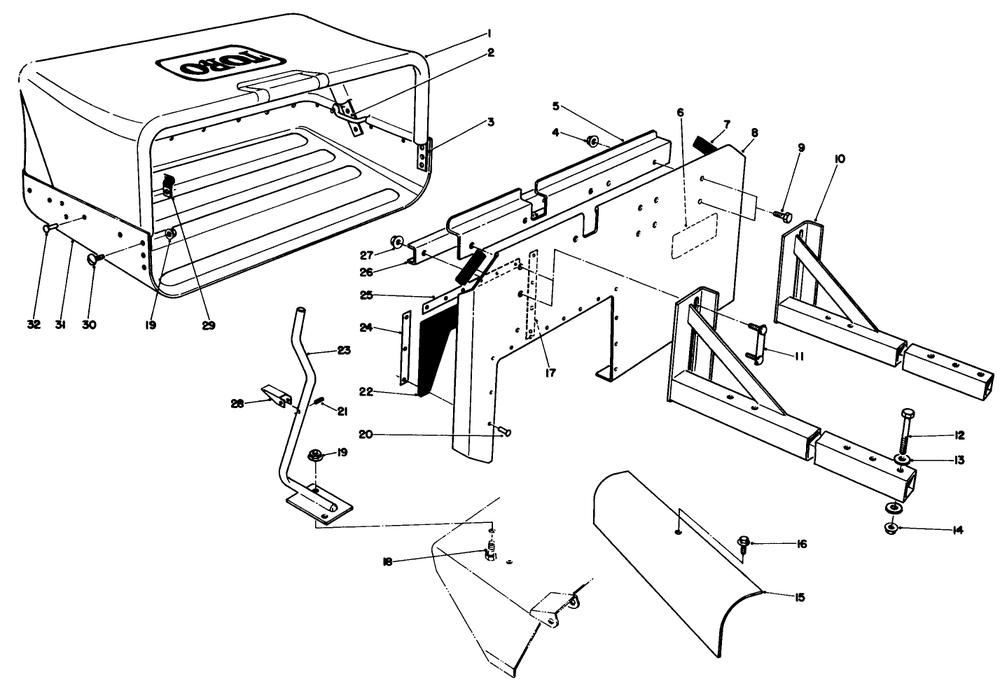 44" & 52" Bagging Kit Model Nos. 30126 & 30127 (Optional) Diagram and Parts List for 30116 6000001 - 6999999 Toro Lawn Tractor Accessories