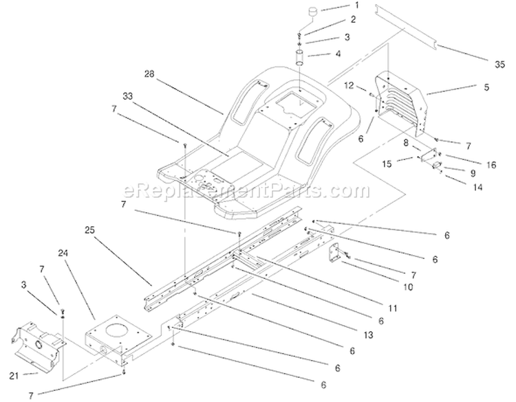 Frame & Body Assembly Diagram and Parts List for 77102 200000001-200999999 - 2000 Toro Lawn Tractor