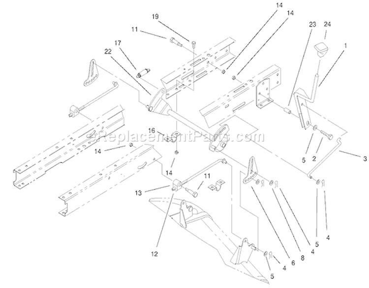 Height Of Cut Components Assembly Diagram and Parts List for 77102 200000001-200999999 - 2000 Toro Lawn Tractor