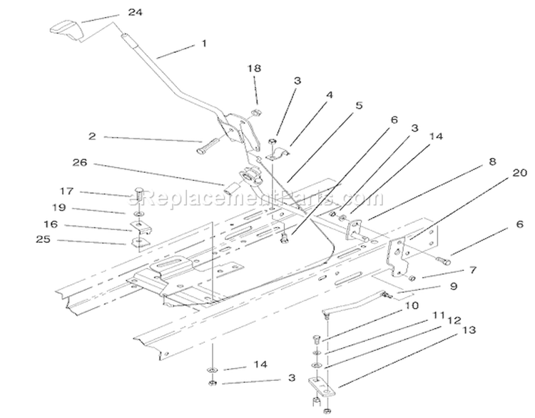 Shifting Components Assembly Diagram and Parts List for 77102 200000001-200999999 - 2000 Toro Lawn Tractor