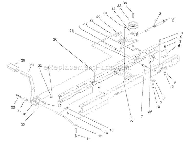 Traction Clutching Components Assembly Diagram and Parts List for 77102 200000001-200999999 - 2000 Toro Lawn Tractor