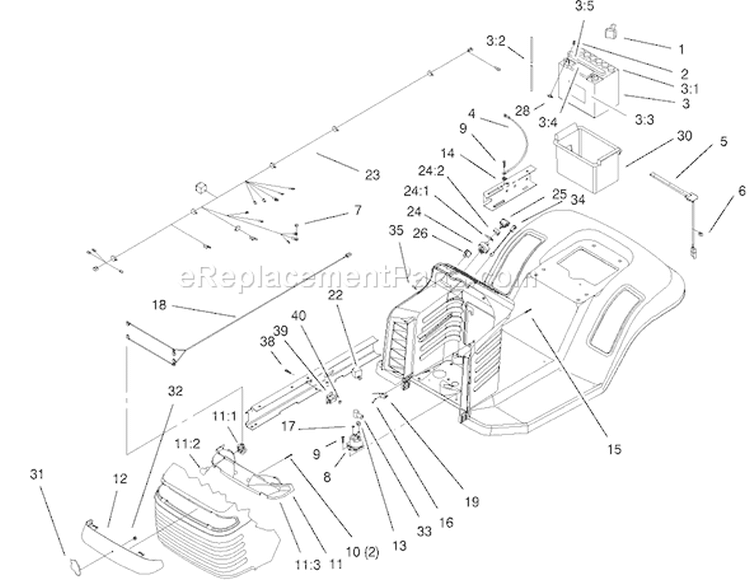 Electrical Components Assembly Diagram and Parts List for 77102 200000001-200999999 - 2000 Toro Lawn Tractor