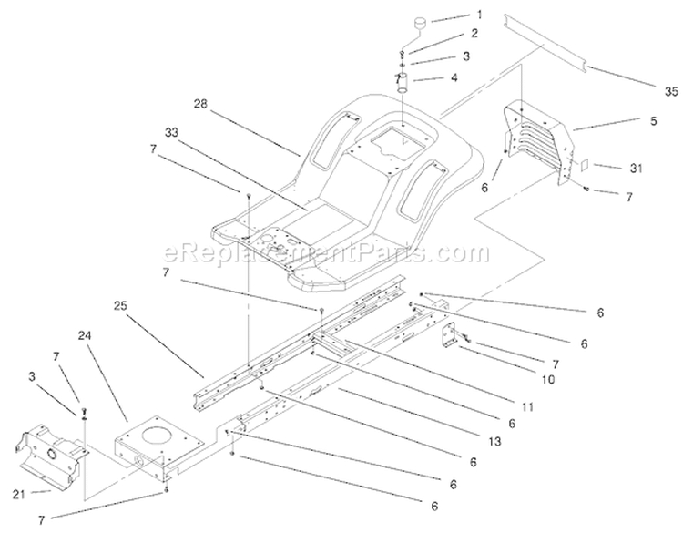 Frame & Body Assembly Diagram and Parts List for 77104 200000001-200999999 - 2000 Toro Lawn Tractor