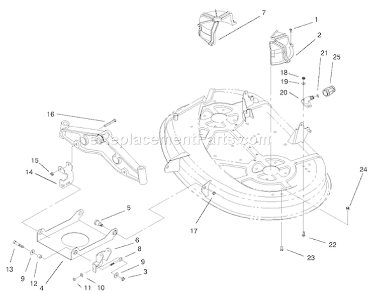 38" Deck Engagement Components Assembly Diagram and Parts List for 77104 200000001-200999999 - 2000 Toro Lawn Tractor