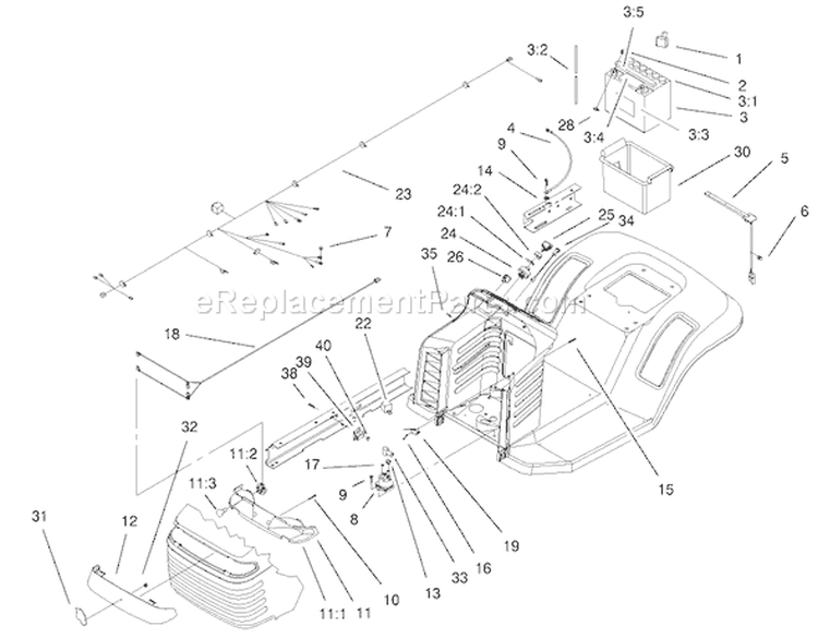 Electrical Components Assembly Diagram and Parts List for 77104 200000001-200999999 - 2000 Toro Lawn Tractor