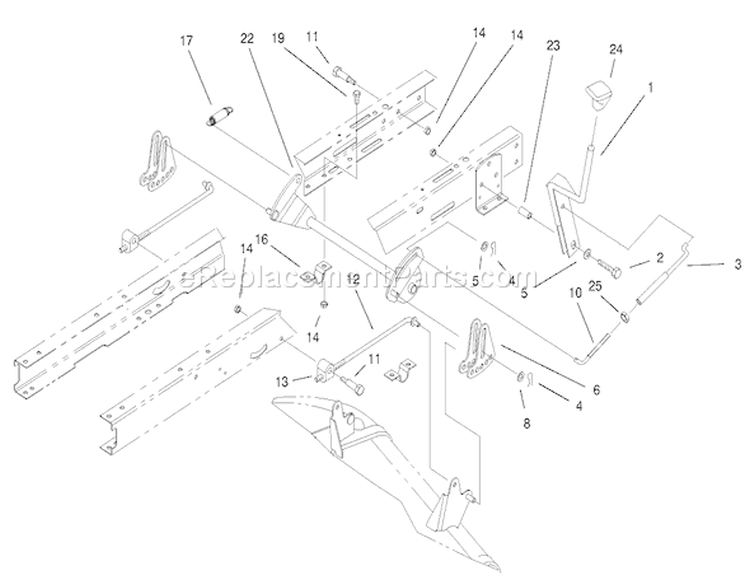 Height Of Cut Assembly Diagram and Parts List for 77106 200000001-200999999 - 2000 Toro Lawn Tractor