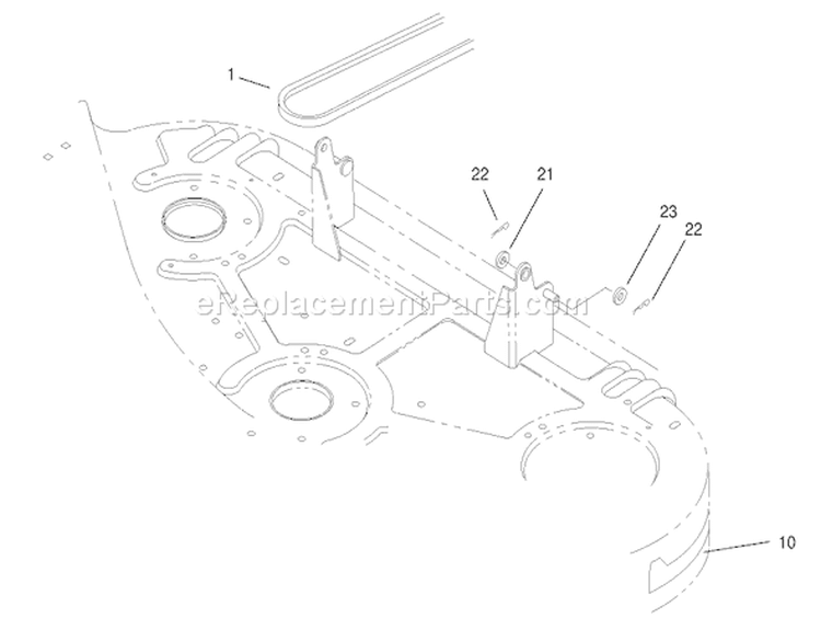 Belt Assembly Diagram and Parts List for 77106 200000001-200999999 - 2000 Toro Lawn Tractor