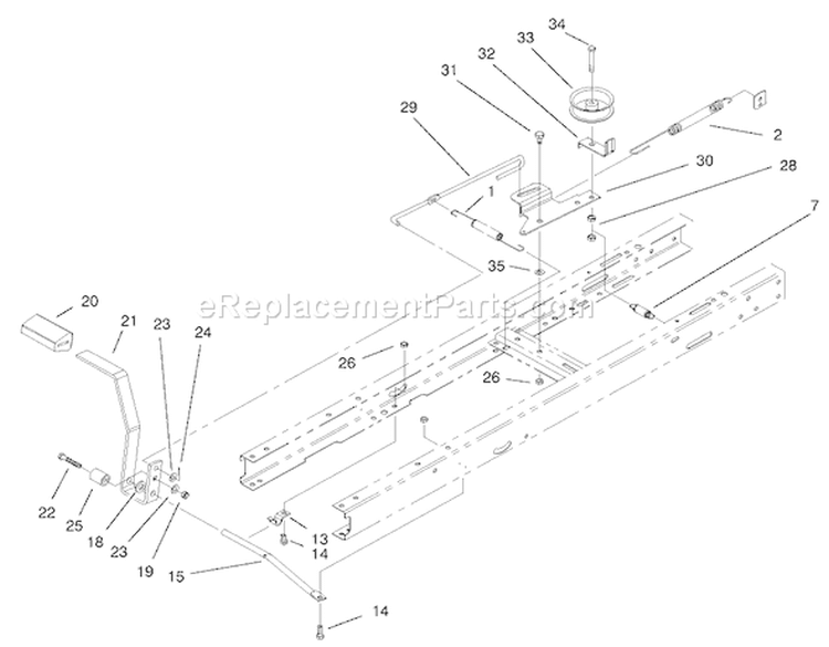 Traction & Brake Components Assembly Diagram and Parts List for 77106 200000001-200999999 - 2000 Toro Lawn Tractor