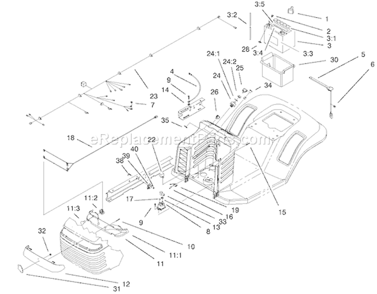 Electrical Components Assembly Diagram and Parts List for 77106 200000001-200999999 - 2000 Toro Lawn Tractor